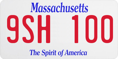 MA license plate 9SH100