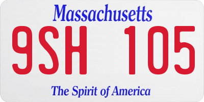 MA license plate 9SH105
