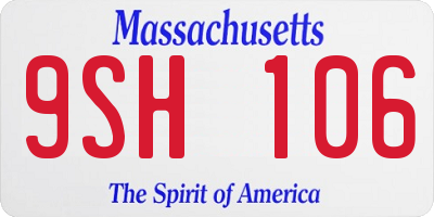 MA license plate 9SH106