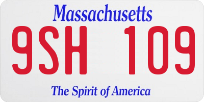 MA license plate 9SH109