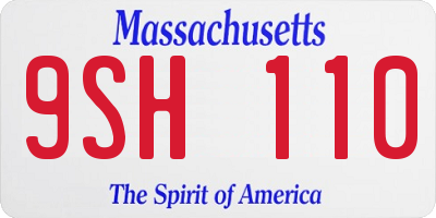 MA license plate 9SH110