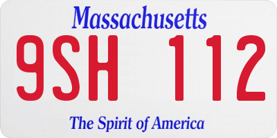 MA license plate 9SH112