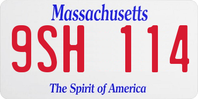 MA license plate 9SH114