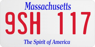MA license plate 9SH117