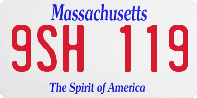 MA license plate 9SH119