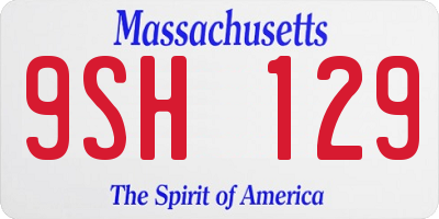 MA license plate 9SH129
