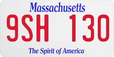 MA license plate 9SH130