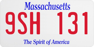 MA license plate 9SH131