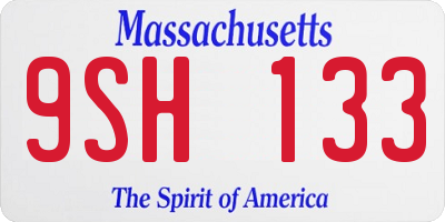 MA license plate 9SH133
