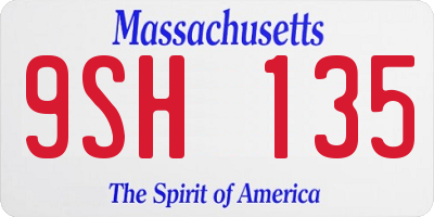 MA license plate 9SH135