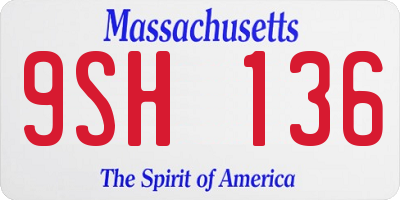 MA license plate 9SH136