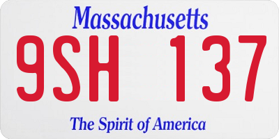 MA license plate 9SH137