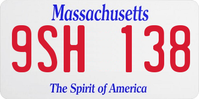 MA license plate 9SH138