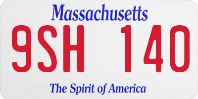 MA license plate 9SH140