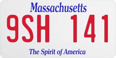 MA license plate 9SH141