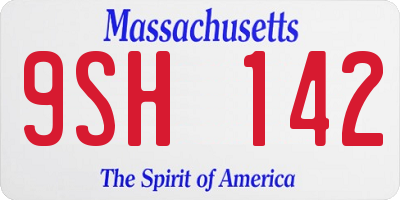 MA license plate 9SH142