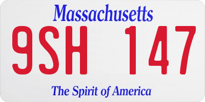 MA license plate 9SH147