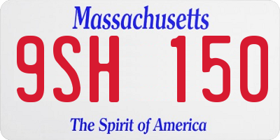MA license plate 9SH150