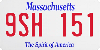 MA license plate 9SH151