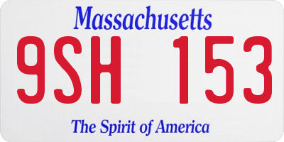 MA license plate 9SH153