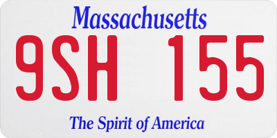 MA license plate 9SH155