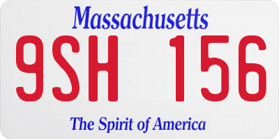 MA license plate 9SH156