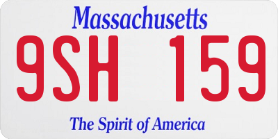 MA license plate 9SH159