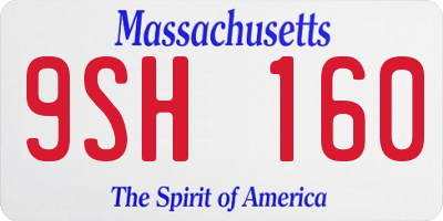 MA license plate 9SH160