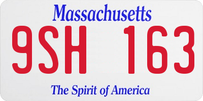 MA license plate 9SH163
