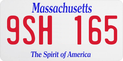 MA license plate 9SH165