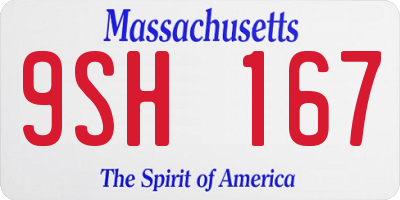MA license plate 9SH167