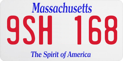 MA license plate 9SH168