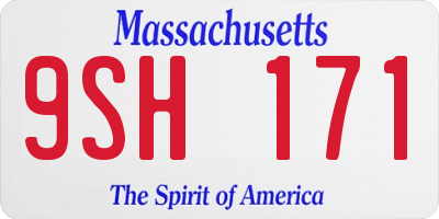 MA license plate 9SH171