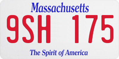 MA license plate 9SH175
