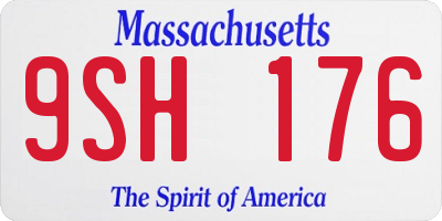 MA license plate 9SH176
