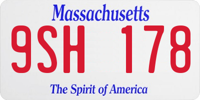MA license plate 9SH178