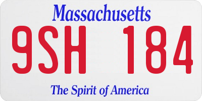MA license plate 9SH184
