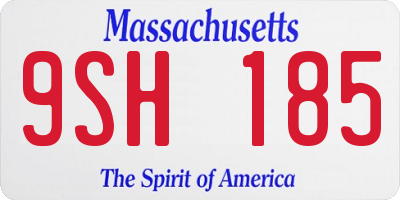 MA license plate 9SH185