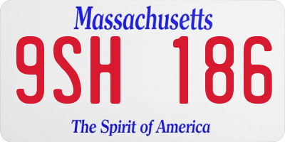 MA license plate 9SH186