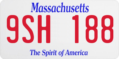 MA license plate 9SH188