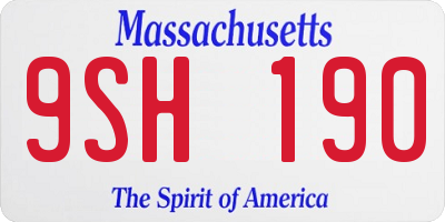 MA license plate 9SH190