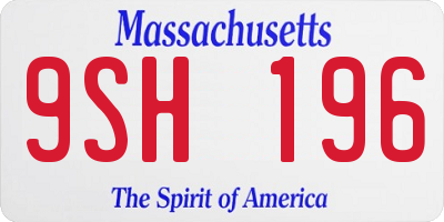 MA license plate 9SH196