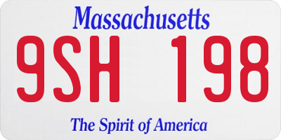MA license plate 9SH198