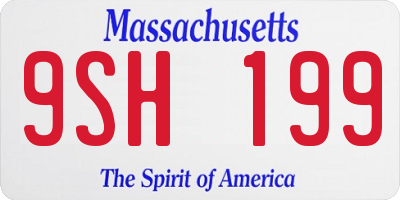 MA license plate 9SH199