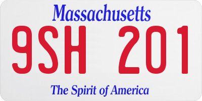 MA license plate 9SH201