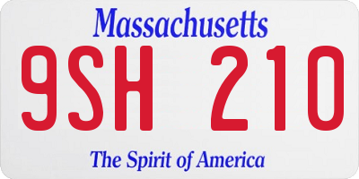 MA license plate 9SH210