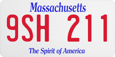 MA license plate 9SH211