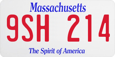 MA license plate 9SH214