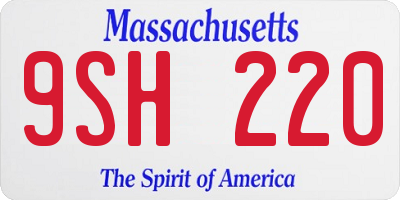 MA license plate 9SH220