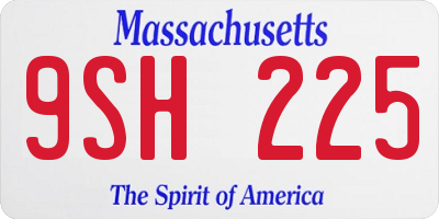 MA license plate 9SH225